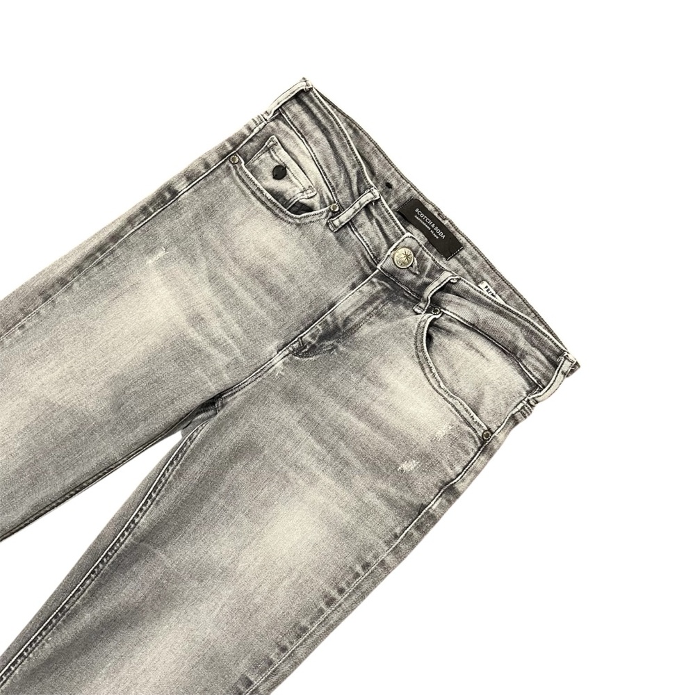 Scotch & Soda Women’s Supreme Slim Straight Leg Jean Gray 27/32‎ Distressed